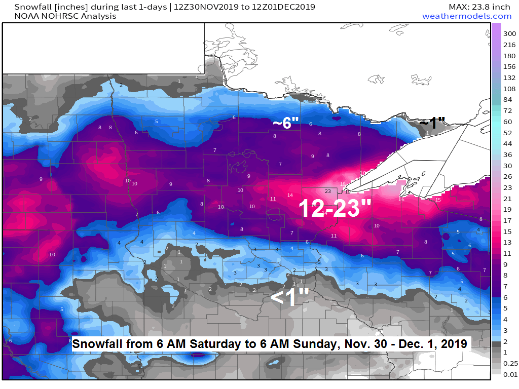 Cold night ahead, lows ~0F; some sun Monday highs in the 20s; latest snow totals and an update from the City of Duluth