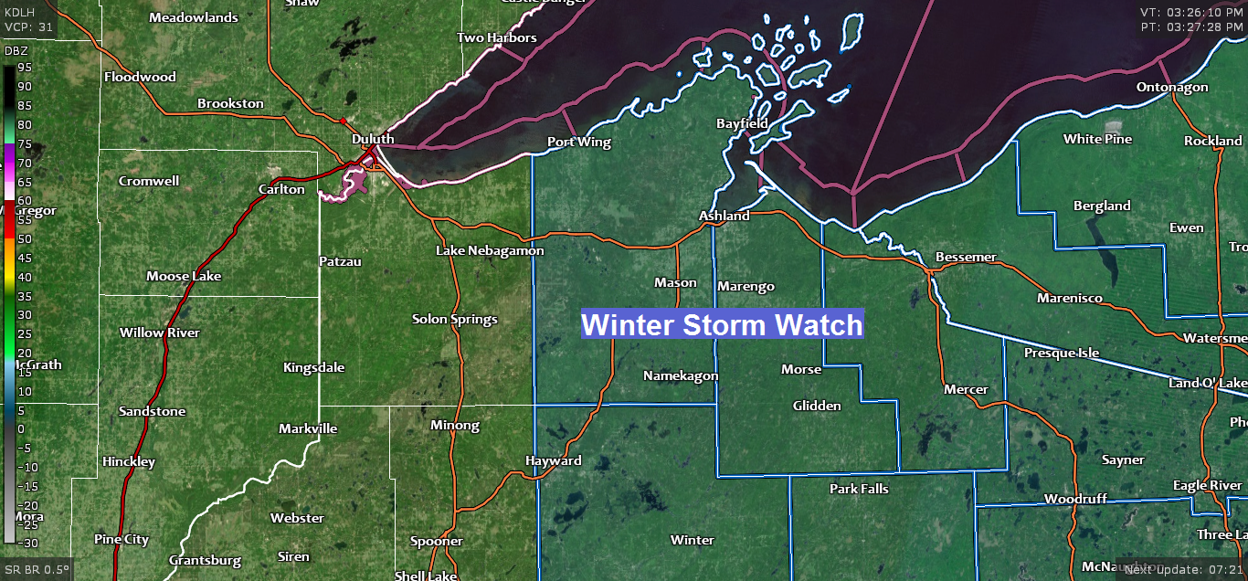 Winter Storm Watch issued for parts of northwest Wisconsin from Sunday evening through Monday evening