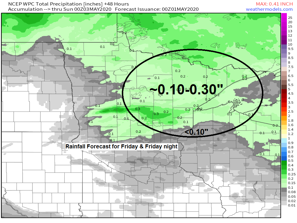 Increasing clouds on Friday with some rain at times; sunshine, breezy and mild Saturday