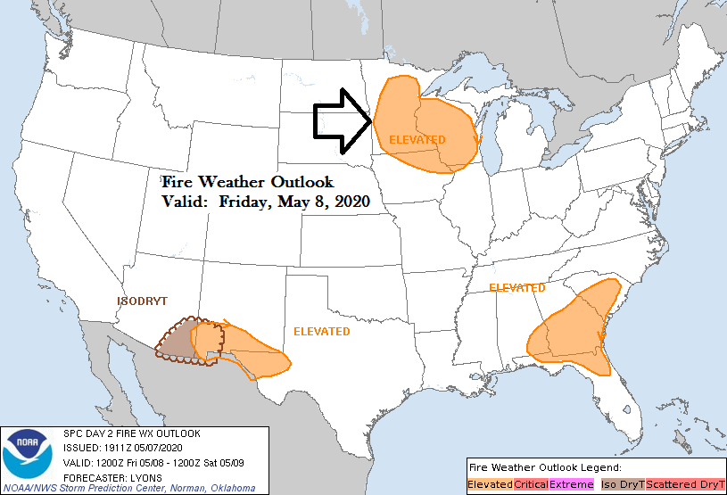 Bone Dry! Cool and breezy with elevated fire weather conditions into the weekend