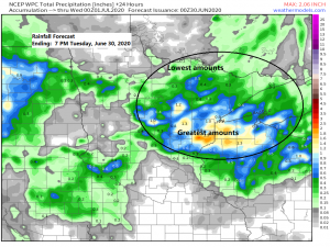 Warm and muggy pattern with scattered downpours and thunder possible at times over the next few days