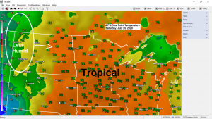 Very Muggy tonight; turning less humid Sunday afternoon