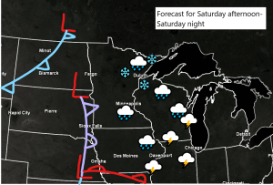 Some light rain, snow and patchy sleet on the way late Saturday afternoon into Sunday morning