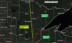 Update on the rain chances for late today/tonight