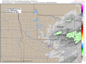 Turning cooler the next few days; Rain showers possible Friday; Warmer weather returns next week