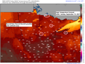 Warm, Windy, and turning more Humid Sunday (near record warmth possible) Rain chances return Sunday night-Monday night