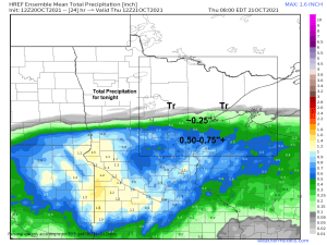Cool temperatures continue into this weekend.  Rain ends south areas later tonight; Some sun returns Thursday; Snow flurries possible in the Arrowhead Friday