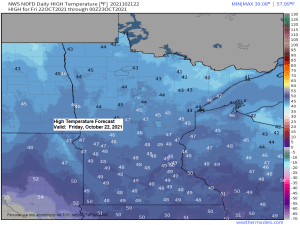 Cool Temperatures continue; A few snow/rain showers Friday otherwise dry into early next week