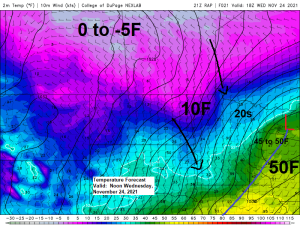 Mild Wednesday, much colder Thanksgiving followed by milder temperatures again this weekend