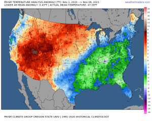 A check on Temperature and Precipitation stats for November and Fall of 2021