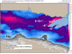 Snowfall Reports from December 5-6, 2021