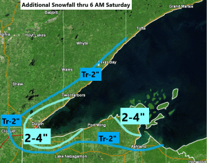 Lake effect snow continues tonight