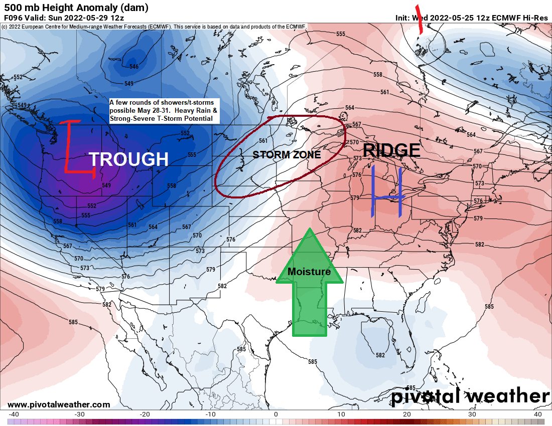 Active weather at times into early next week with warmer temperatures and more humid conditions (cooler near Lake Superior) Flood Update