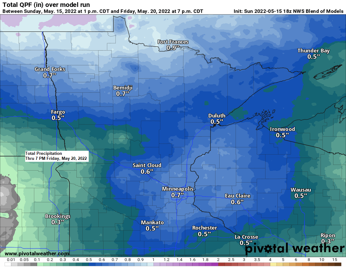 Rain chances return late this week (some snow or rain/snow mix possible far north areas Friday night) Flood Warning update