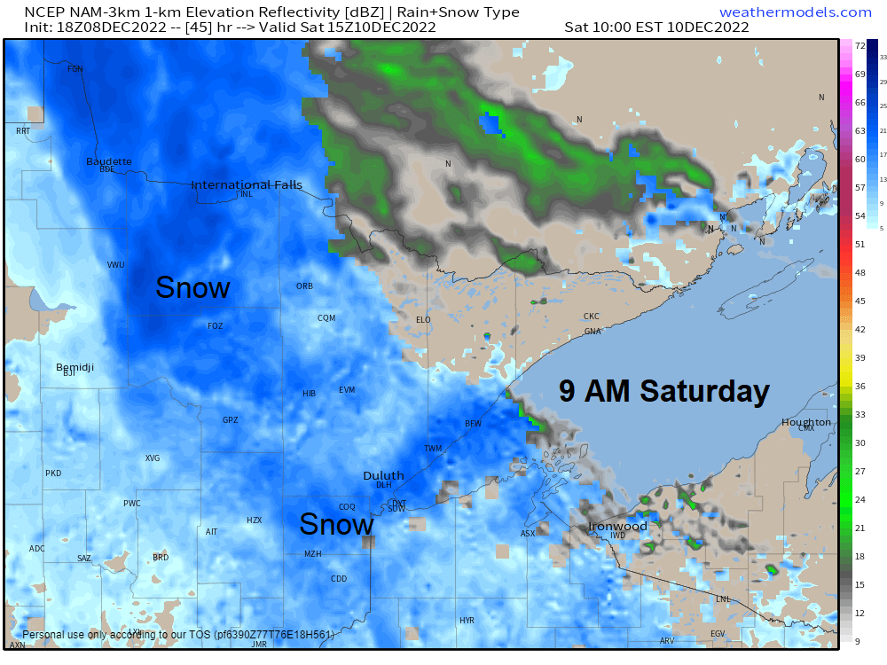 Snow on Saturday (highest totals along the North Shore) A significant storm possible Dec. 13-15; Arctic flood gates open following next week’s storm; Low Temperature Reports from Thursday AM