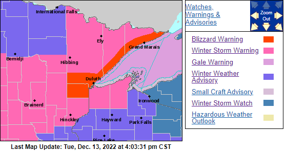Powerful and slow-moving winter storm begins tonight; Blizzard Warning for Duluth and North Shore; Winter Storm Warnings and Advisories in effect for the rest of the Northland