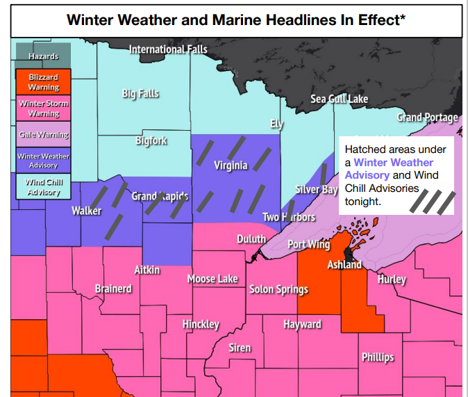 Windy with snow and blowing snow tonight and Thursday; Various winter weather alerts remain in effect; Snow/Ice Storm potential early next week