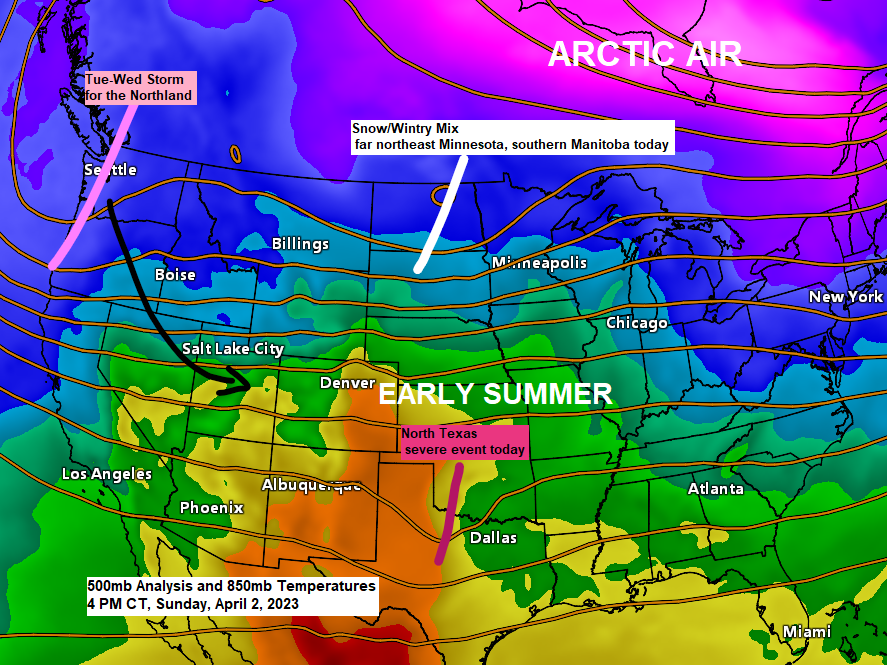 Strong NE winds; Snow, Sleet, Freezing Rain, Rain and possibly a few thunderstorms on the way Tuesday-Wednesday