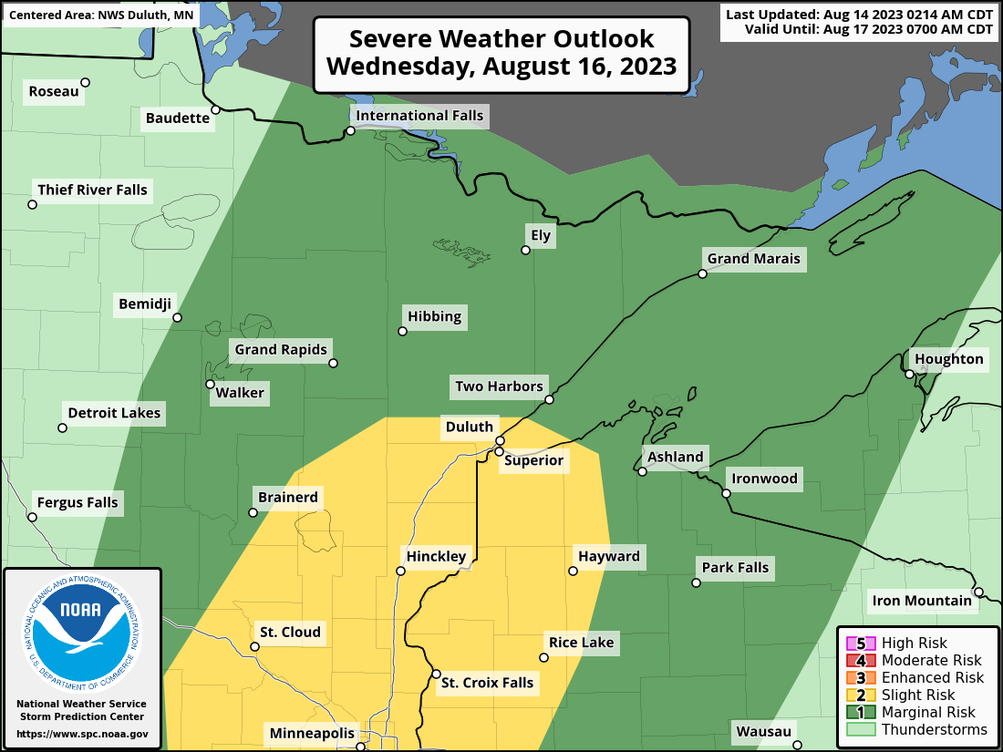 A few strong to severe thunderstorms possible late Wednesday afternoon-evening