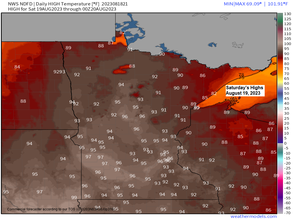 Very warm and muggy Saturday; Wildfire smoke lingers into this weekend; Cooler temperatures next week; Shower/t-storm chances Monday-early Tuesday