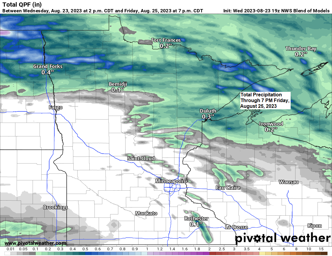 More fog and drizzle tonight into Thursday morning; Warmer temperatures and muggy conditions Thursday afternoon; A few showers possible at times through Friday