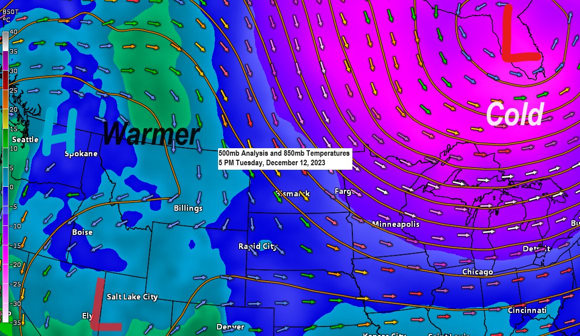Warmer temperatures the next few days; A little rain/snow possible Friday