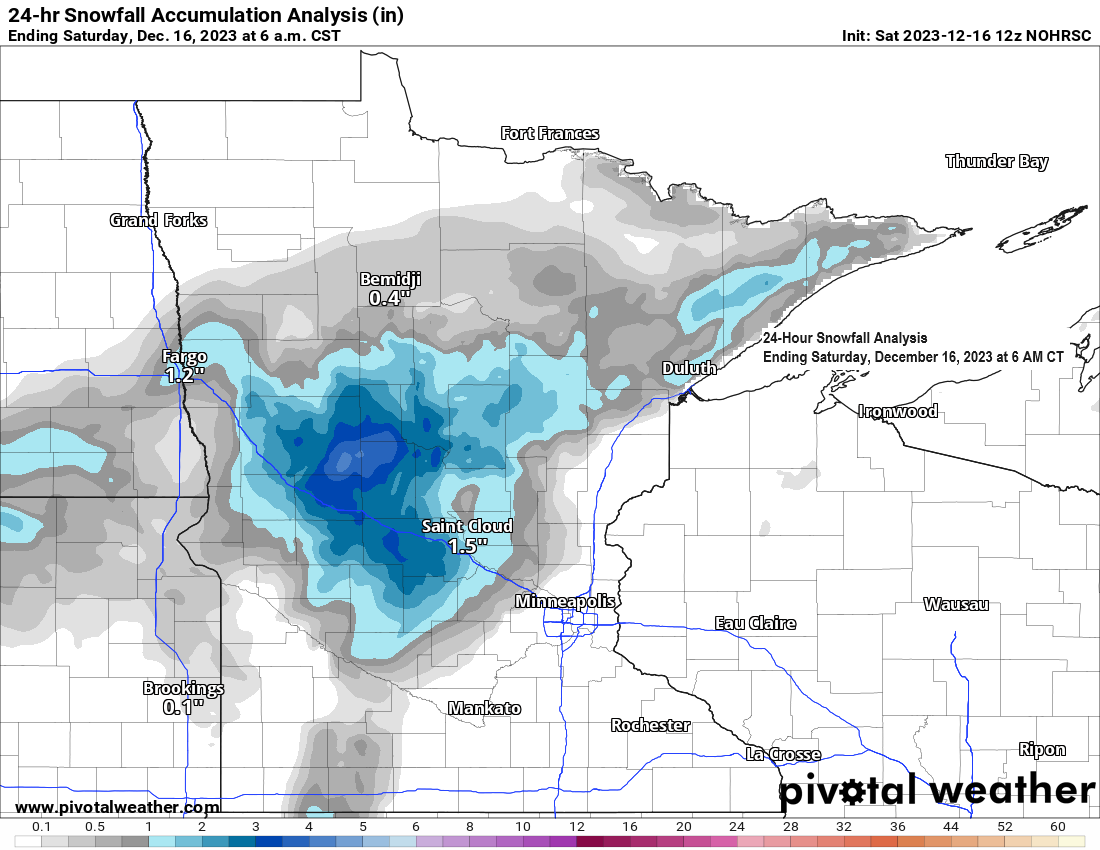 Snowfall Reports from Friday evening-Saturday morning