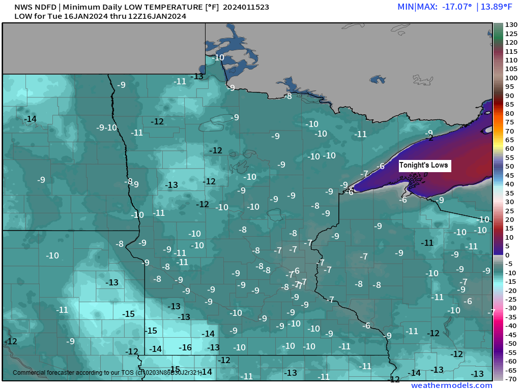Cold temperatures continue through Saturday followed by a warming trend