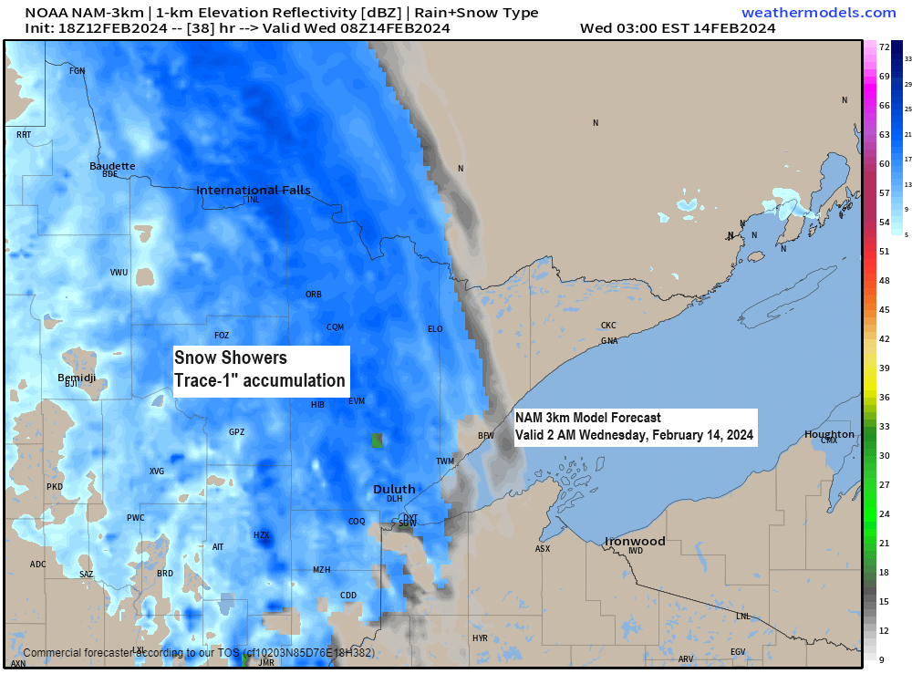 A few snow showers and flurries at times through Wednesday morning