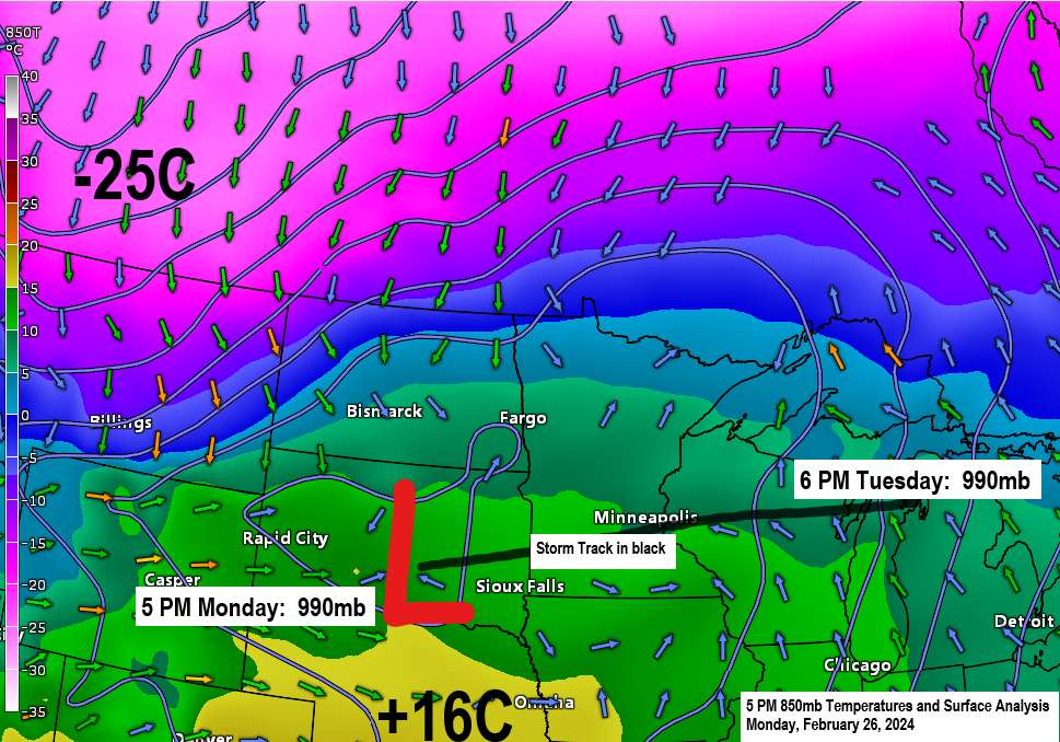 From record warmth today to a winter storm in far northern Minnesota Tuesday; Big temperature change on the way with subzero temperatures likely in much of the Northland by Wednesday morning