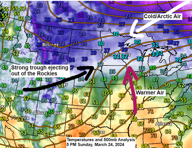 Winter/Spring Storm continues; Updated Snowfall Forecast (3/24)