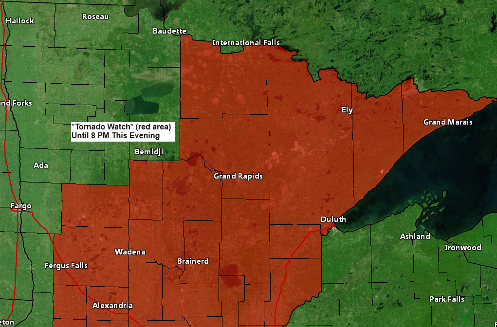 Tornado Watch issued for all of northeast MN
