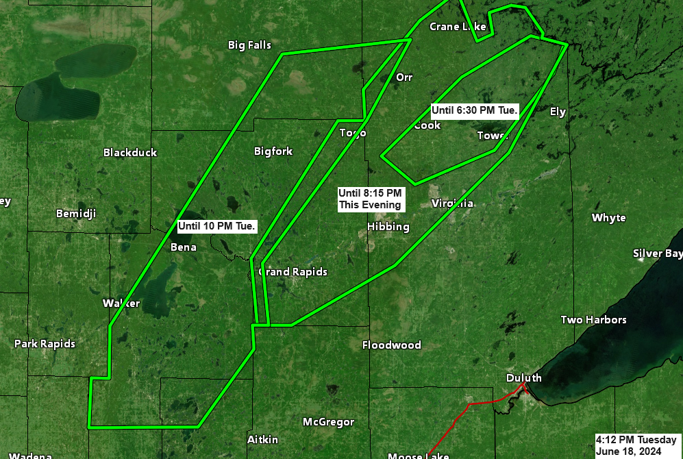 Flash Flood Warnings issued for parts of northeast Minnesota