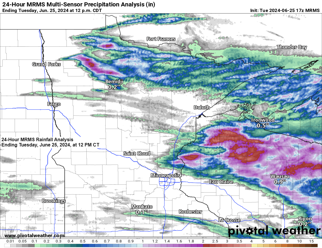 Rainfall and Storm Reports from Monday-early Tuesday morning