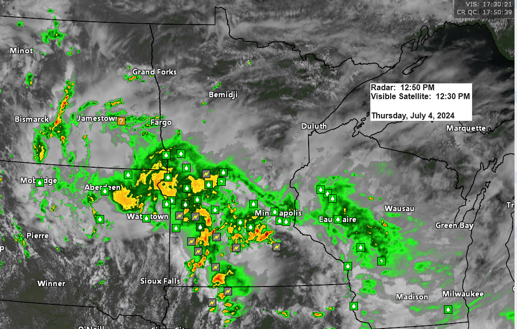 Expect scattered rainfall continuing into early next week