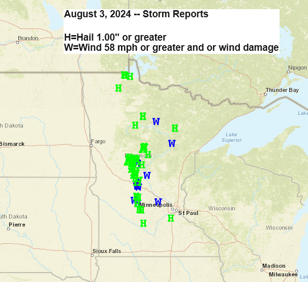 Severe Thunderstorms and Large Hail in Minnesota | Rainfall Reports