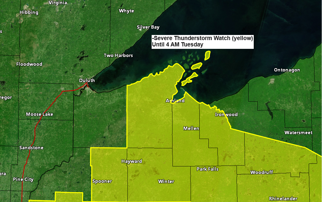 Northern Wisconsin Severe Thunderstorm Watch and Flash Flood Warning