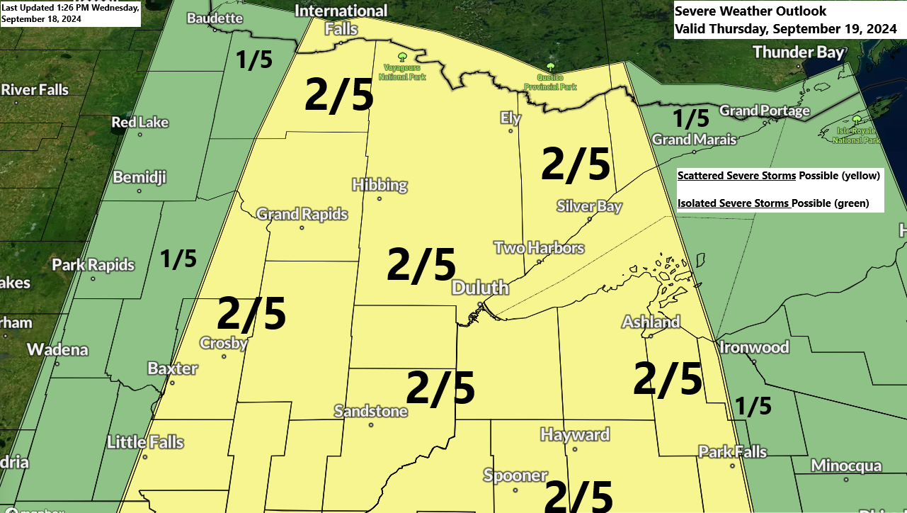 Severe Thunderstorm Forecast for Northeast MN & NW WI