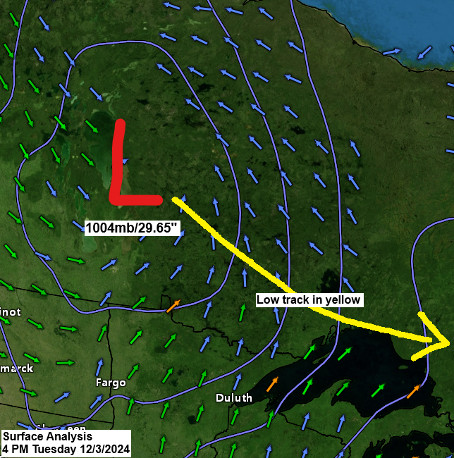 Strong Winds with some Snow and Mixed Precipitation; Arctic Air hits Wednesday afternoon: Northland Weather Update