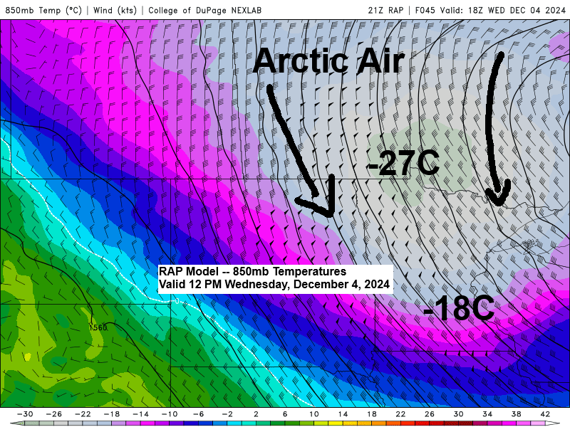 Some snow Tuesday-Wednesday with another shot of arctic air midweek