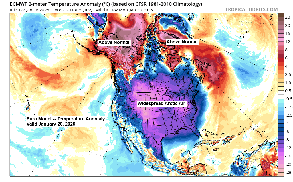 Several shots of arctic air on the way for the rest of January