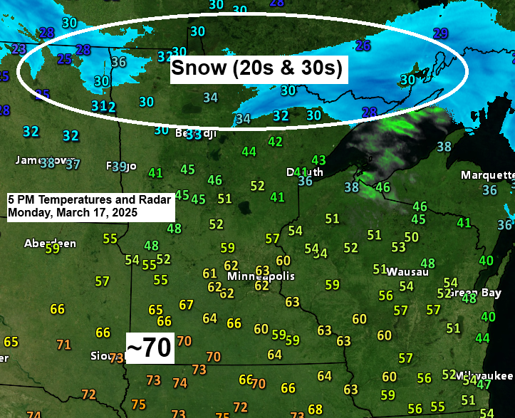 Heavy Snow in far northern MN today (reports of 5-8″) Next winter storm targeting southern MN and central WI midweek