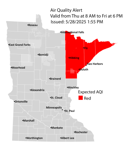 Air Quality Alert: Smoke Forecast for Northeastern Minnesota