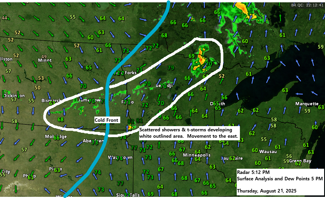 Cold Front Approaching: Scattered Showers and Storms Tonight and Friday