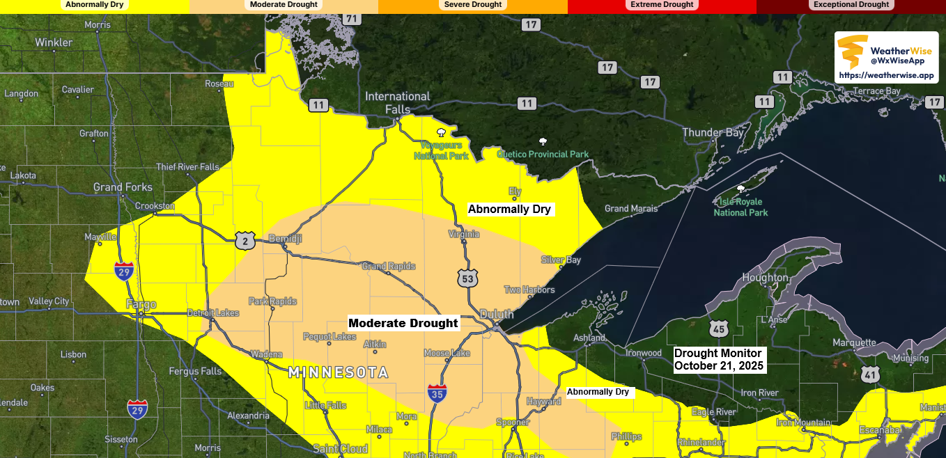 Current Drought Levels in Minnesota and Wisconsin