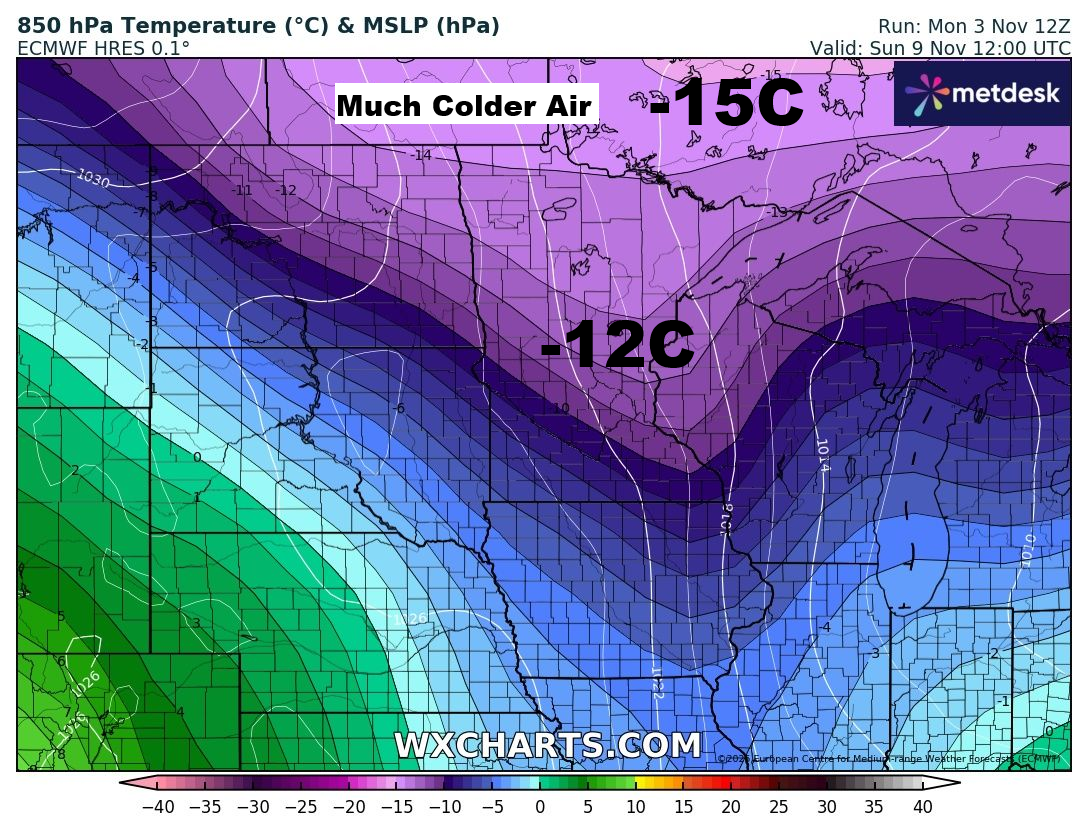 A few fires were reported in northeast MN today. Some precipitation is expected late Tuesday, and cold air is likely around November 8-11, possibly accompanied by some snow.
