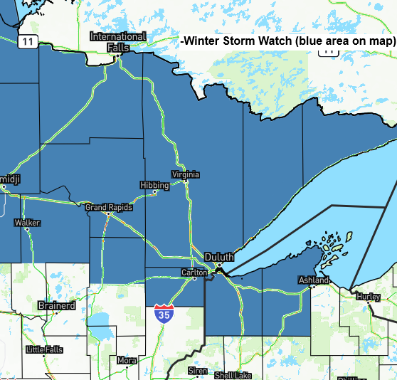 Latest update on the potential midweek winter storm.
