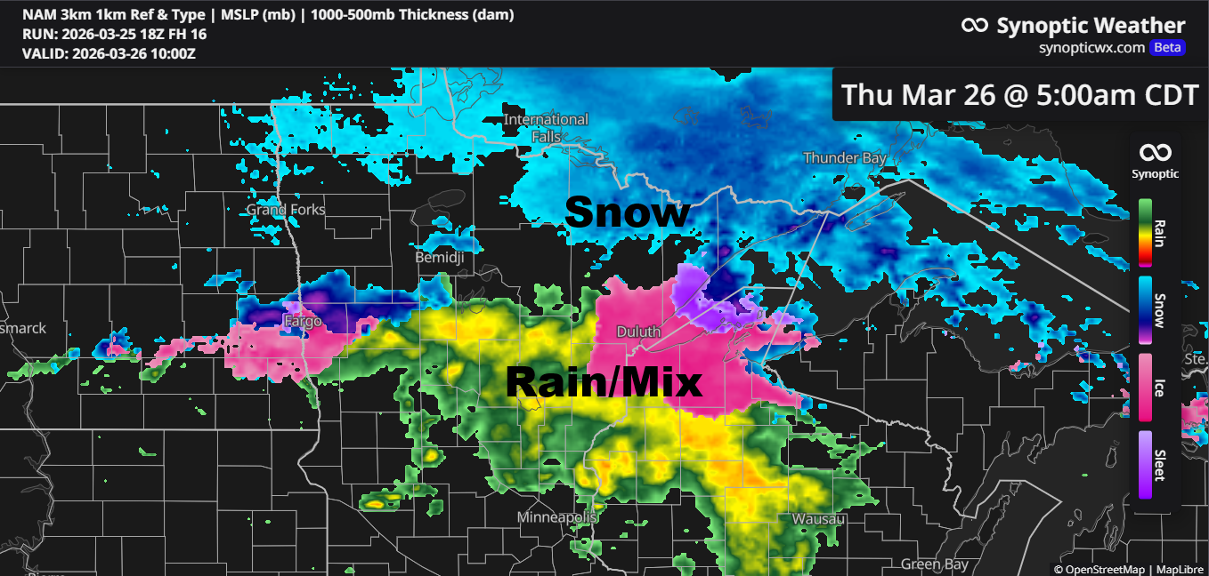 Late‑night mix tonight; snow chances Friday and an active pattern next week