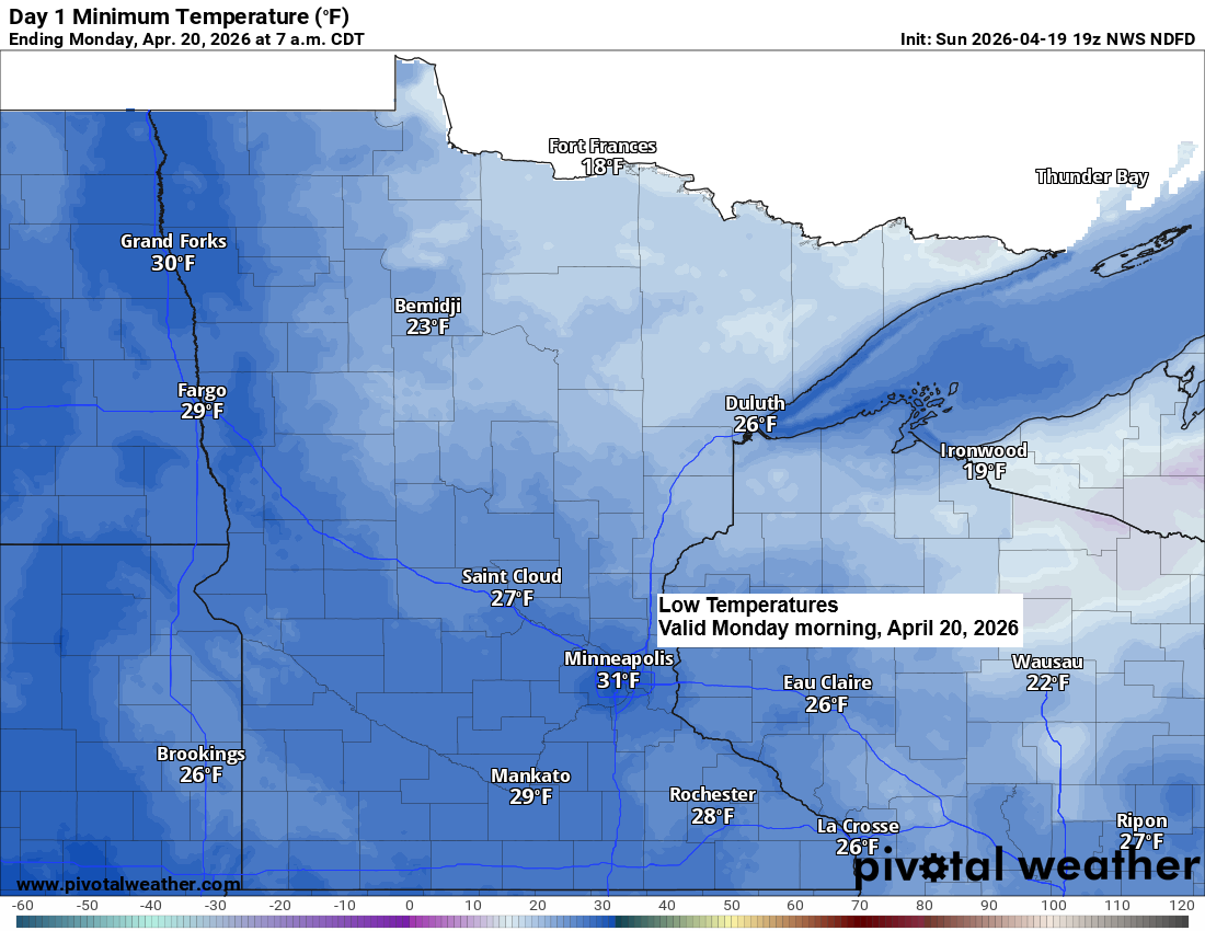 April Temperature Trends in Northeast Minnesota Northwest Wisconsin
