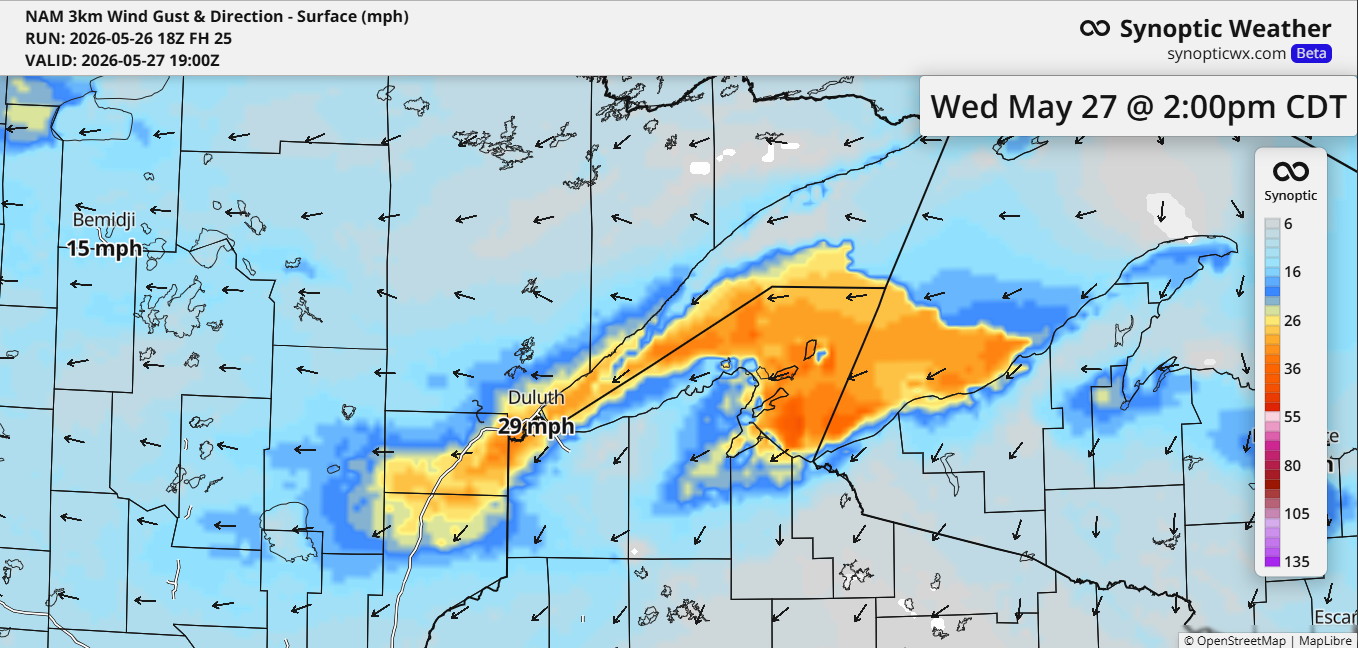 Evening Storms South, Chilly Lakeshore Winds Wednesday